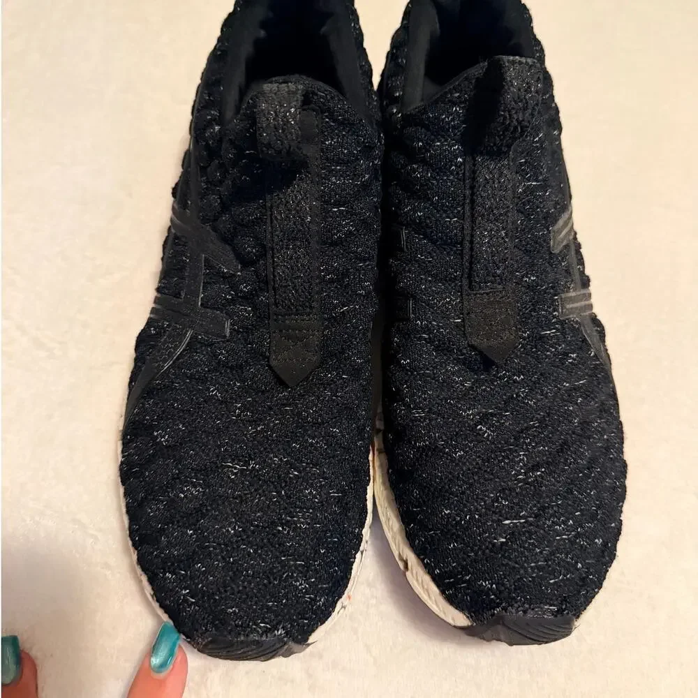 ASICS HyperGEL Kenzen T8F0N Men's 10.5 Black Knit Speckled Running Sneakers